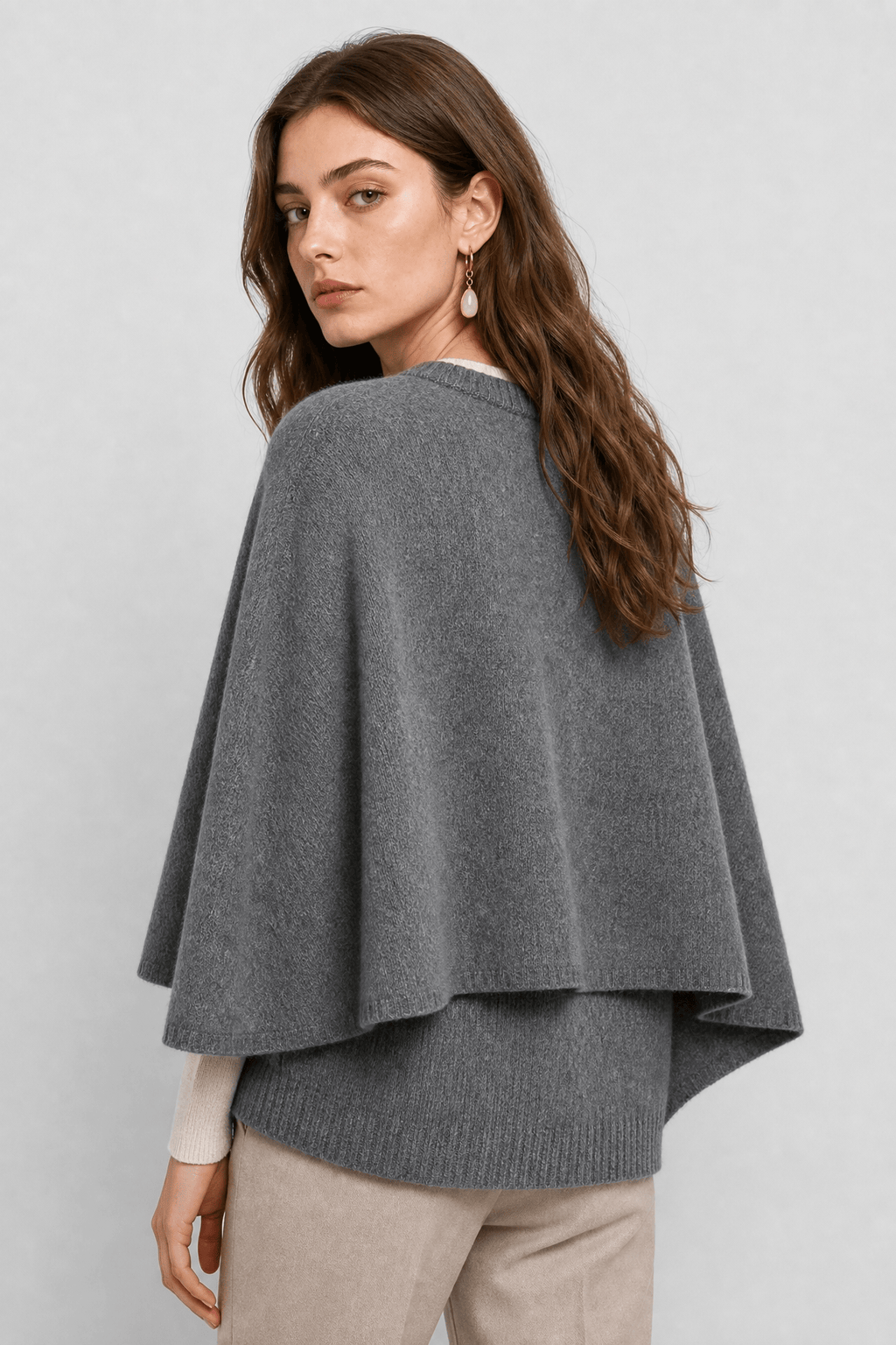 Veste Cape Courte Grise