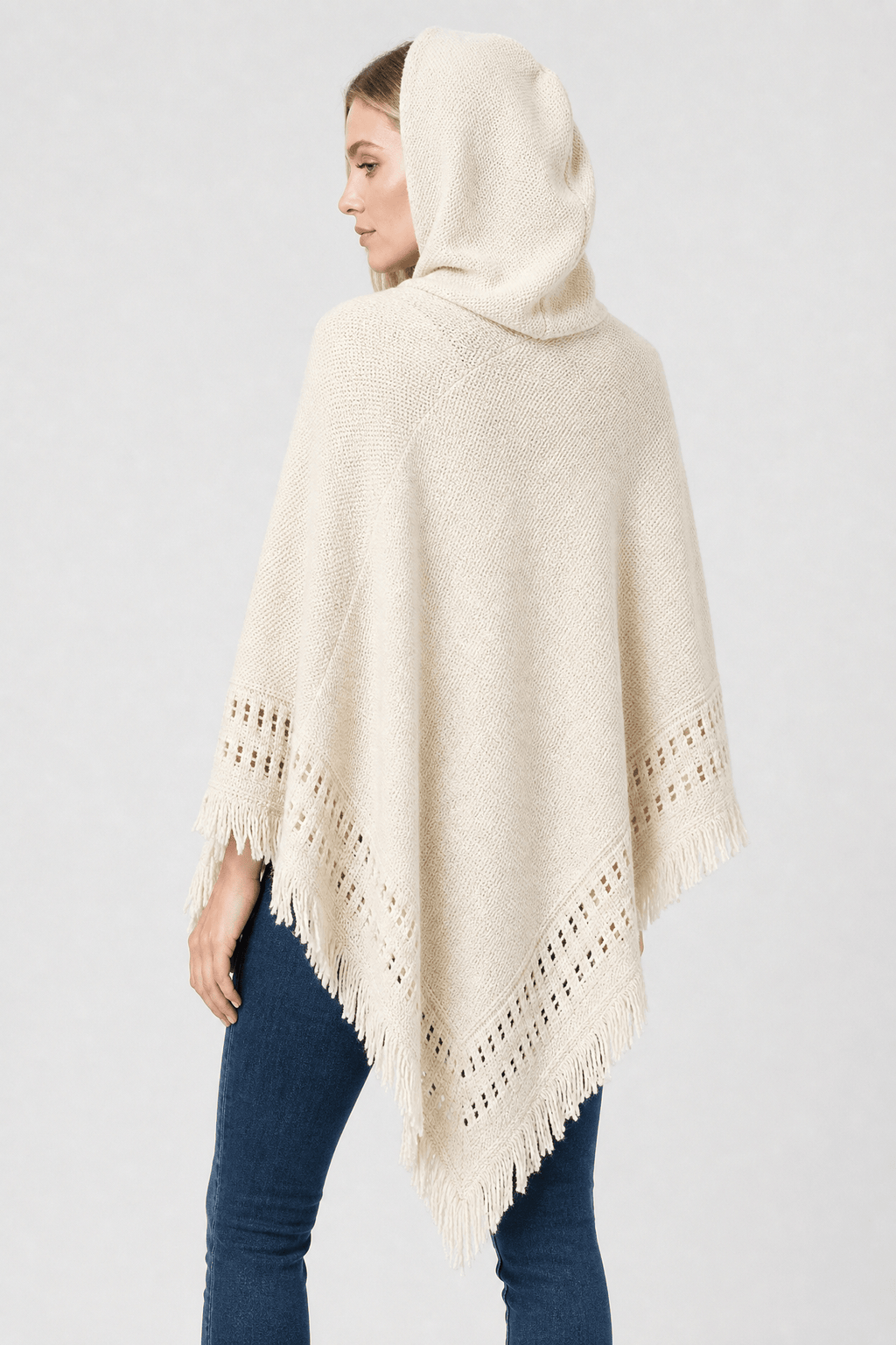 Cape Maille Femme à Capuche