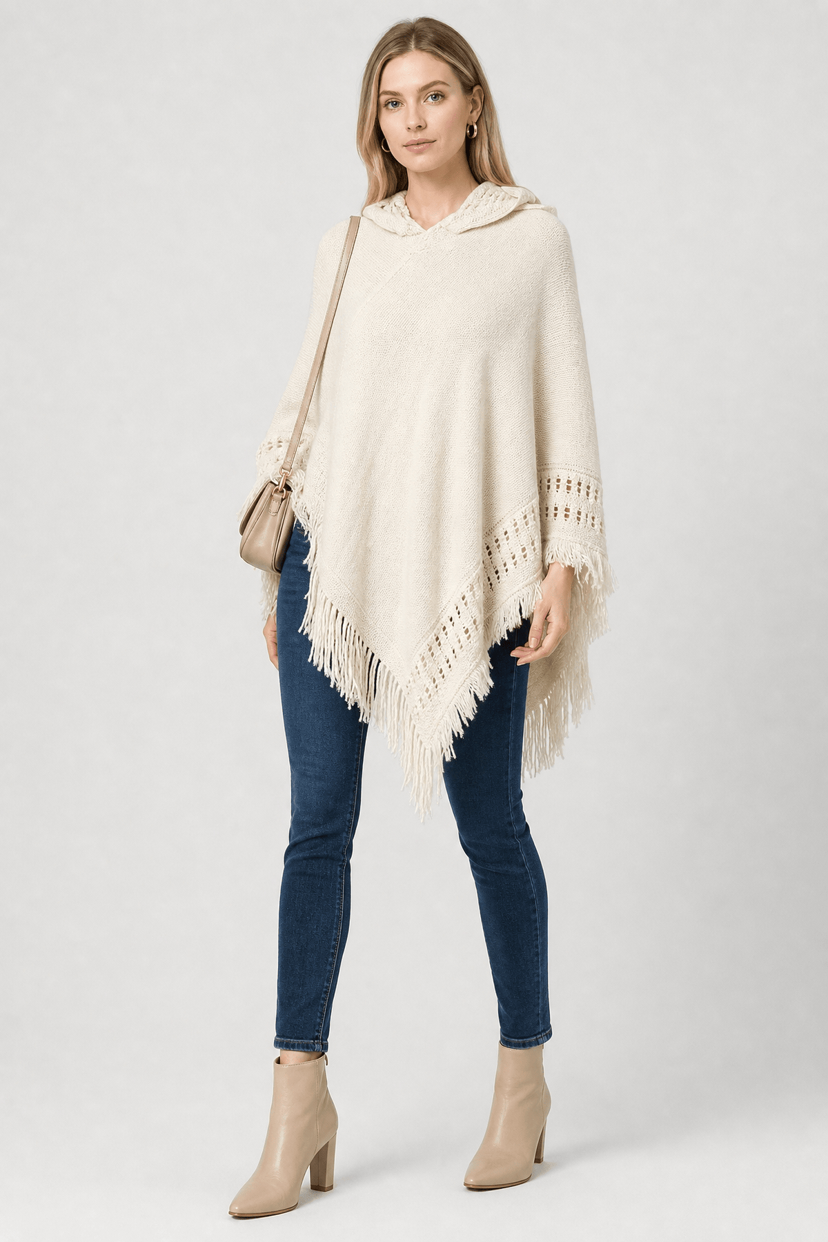 Cape Maille Femme à Capuche