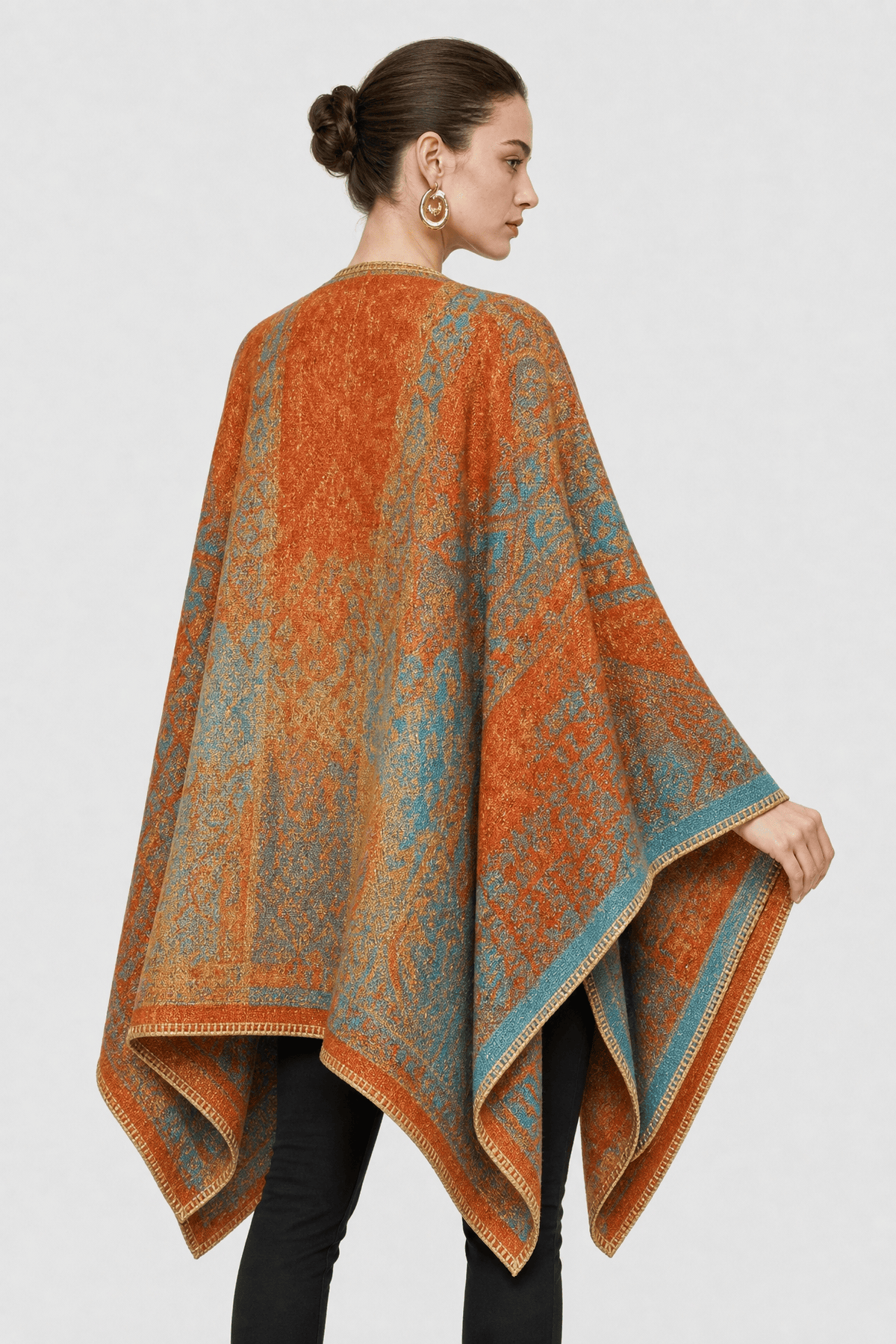 Gilet Cape Femme Long et Chaud