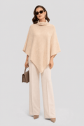 Cape en Laine Femme Beige