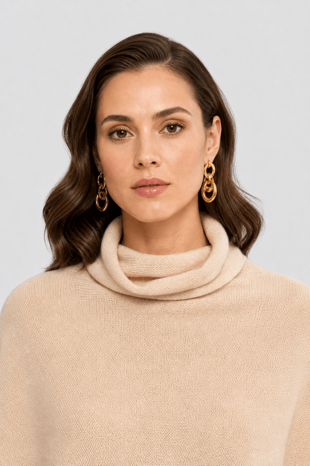 Cape en Laine Femme Beige