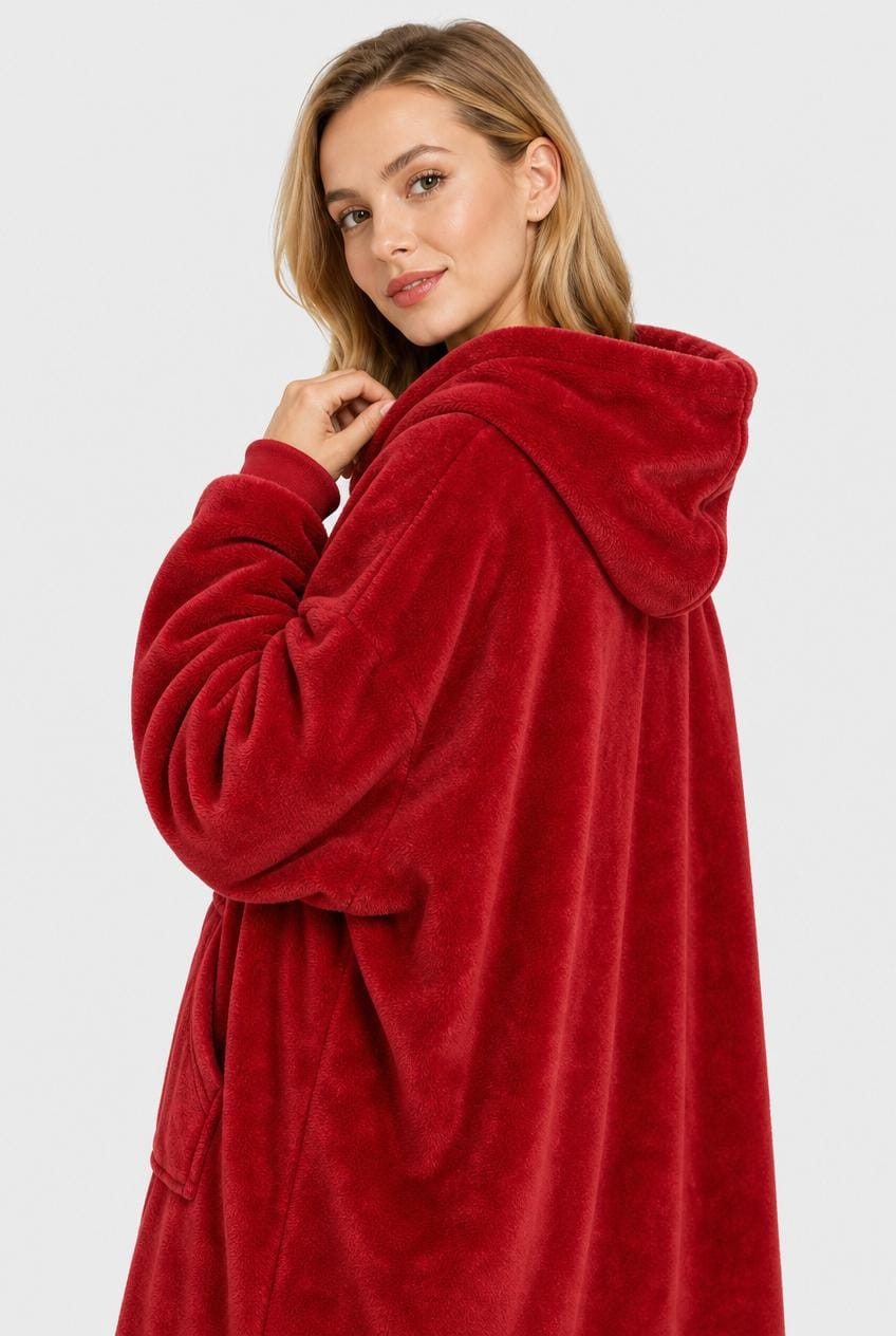Cape Femme Rouge à Capuche