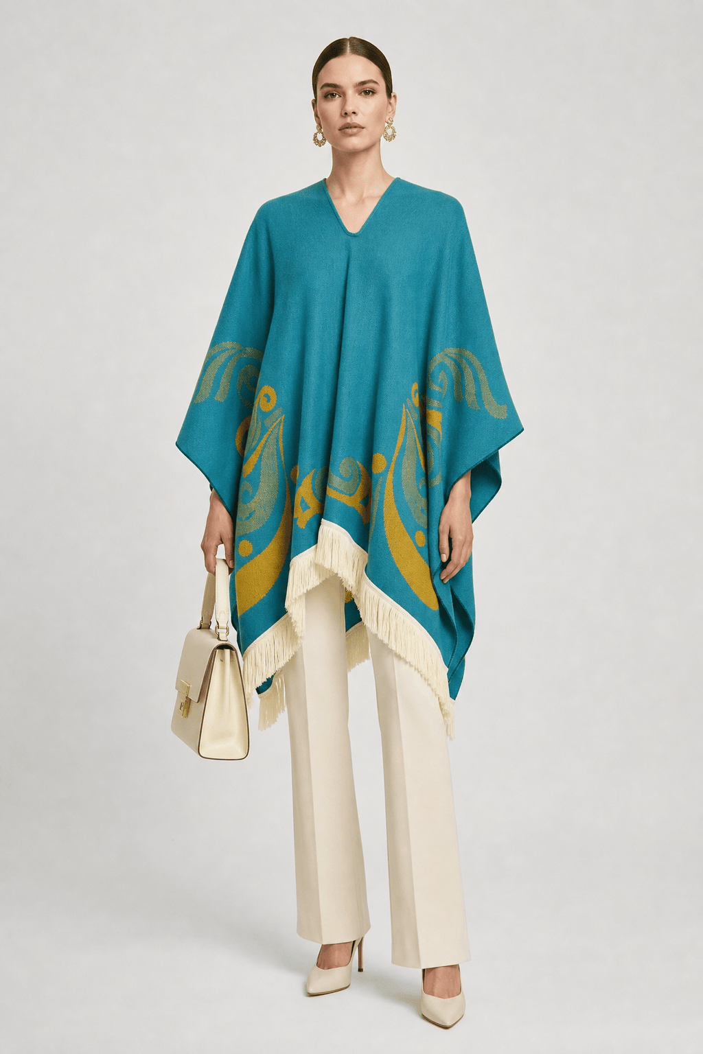 Cape Femme Verte Ethnique