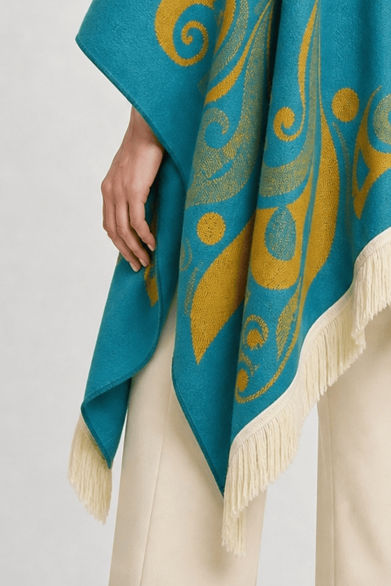 Cape Femme Verte Ethnique
