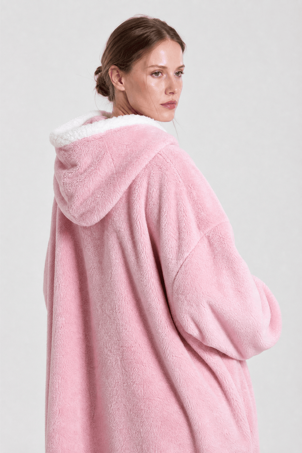 Cape Polaire Femme à Capuche Rose