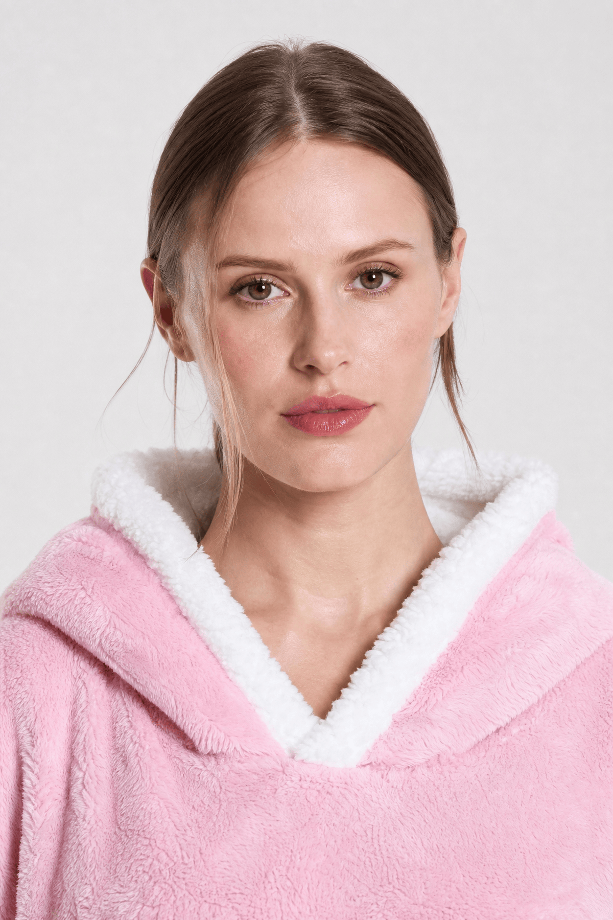 Cape Polaire Femme à Capuche Rose