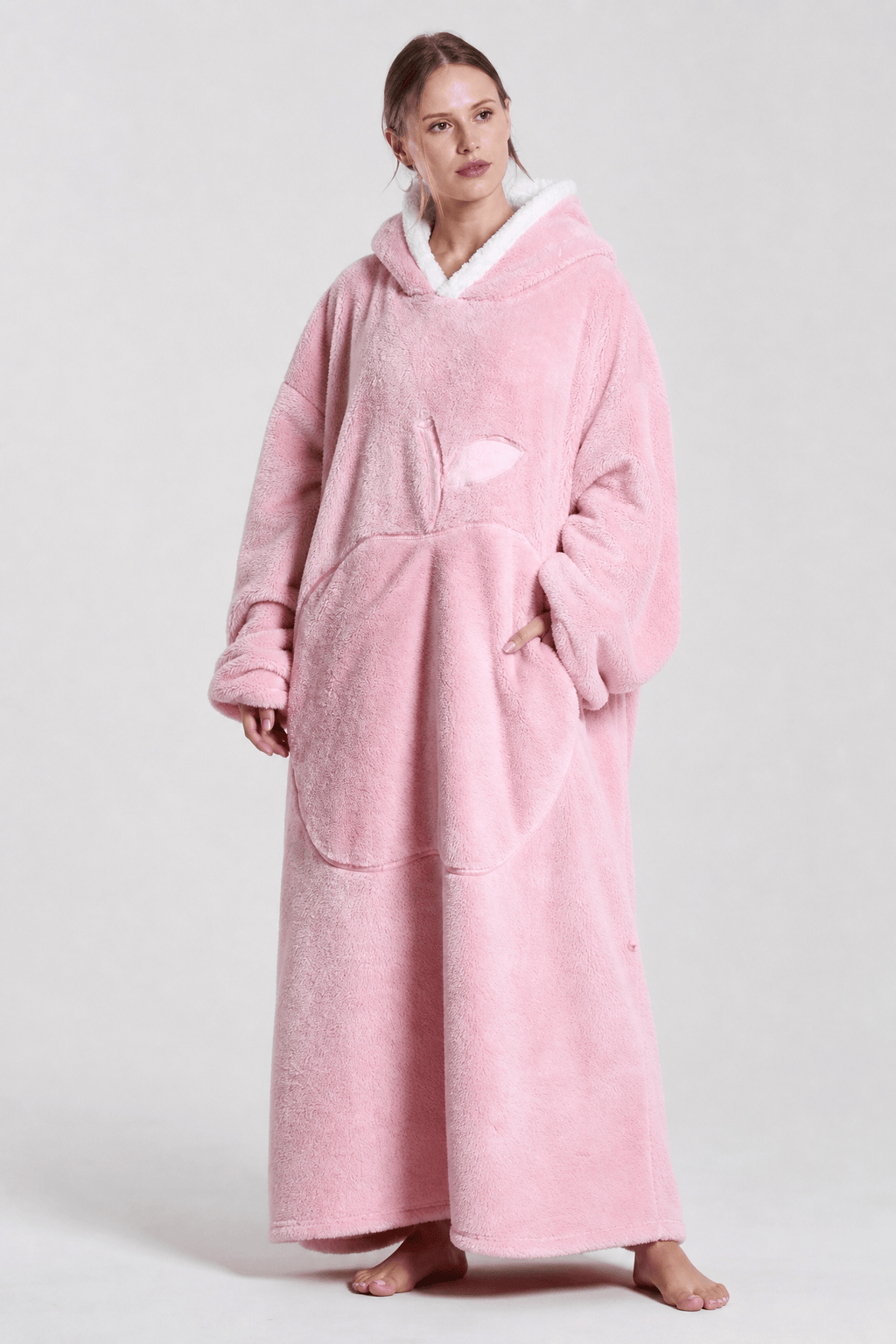 Cape Polaire Femme à Capuche Rose