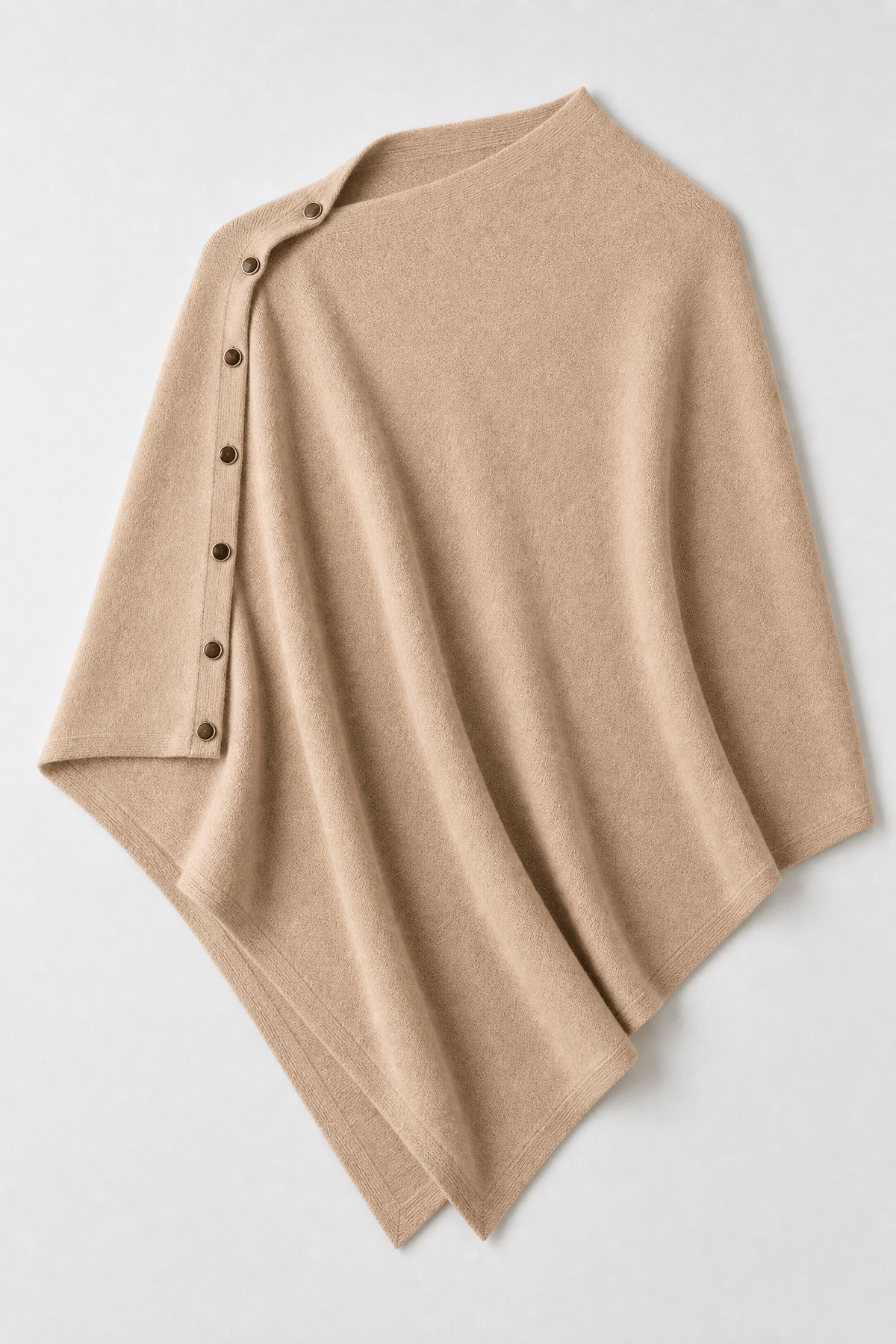 Cape Boutonnée Femme Beige