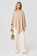 Cape Boutonnée Femme Beige